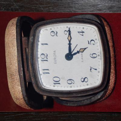 Photograph Of Preserved Table Clock From That Era