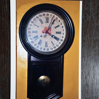 Photograph Of Preserved Wooden Wall Clock